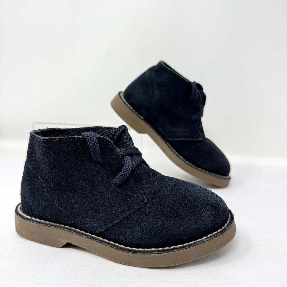 Crewcuts J.Crew Kids Navy Suede Chukka Boots Boy Size 9 Desert Ankle Shoes